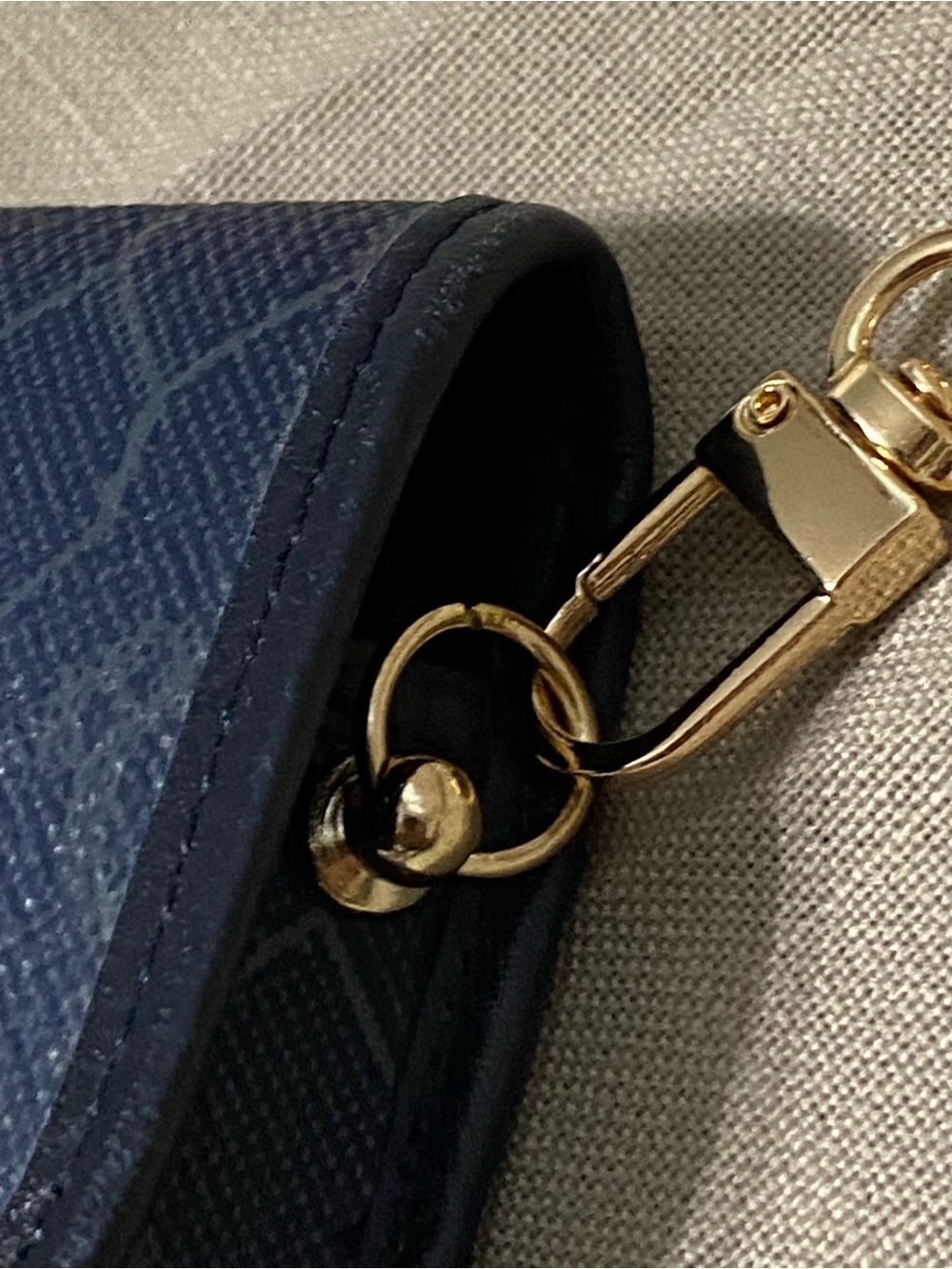 Vintage DIOR Oversized Clutch Bag Wallet Navy Honeycomb Chain Added - Picture 9 of 16